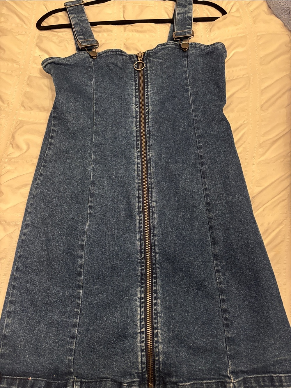 Forever 21 Light Blue Denim Pinafore Dress